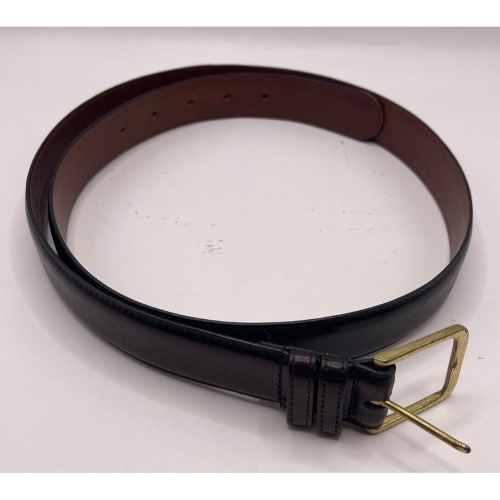 Coach Black Leather Belt with Brown Interior and Gold Buckle